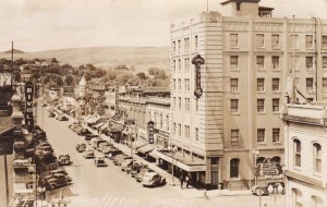 Oregon Pendleton Main Street Temple Hotel Old Cars Real Photo