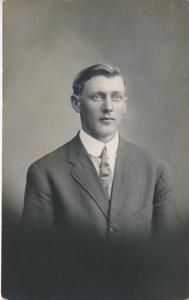 Studio Portrait of Man ~ Young Male Suit ~ Some Creasing ~ Vintage RPPC Postcard