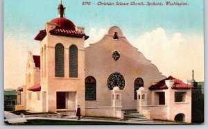 Spokane Washington~Christian Science Church Bldg~Mission Revival~Vtg Postcard