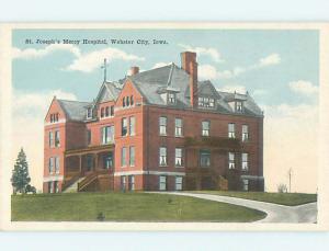 Unused W-Border HOSPITAL SCENE Webster City Iowa IA J9631