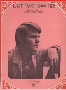 Glen Campbell Last Time I Saw Her XL Sheet Music