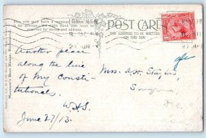 Greater London England Postcard Messum's Boat House Richmond 1913 Antique