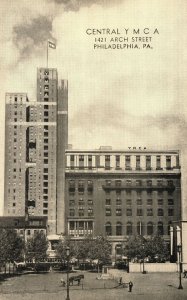 Vintage Postcard 1930's Central YMCA Youth Center Philadelphia Pennsylvania PA