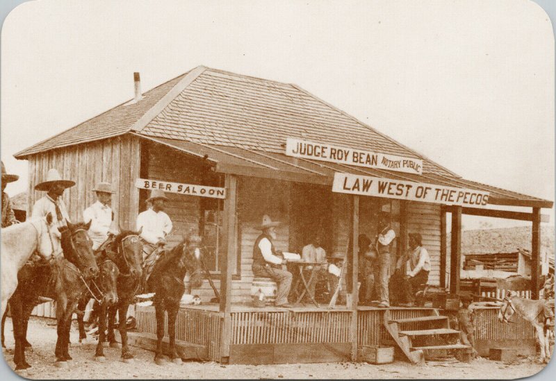 Judge Roy Bean Law West Of The Pecos Langtry Texas TX Large Repro Postcard F20