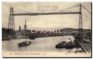 Rouen Old Postcard transporter bridge