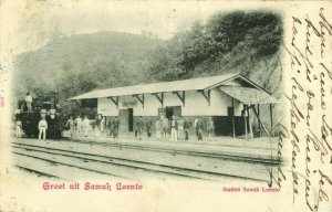 indonesia, SUMATRA SAWAHLUNTO, Railway Station Sawah Loento (1901) Postcard