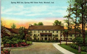 1940s Spring Mill Inn Spring Mill State Park Mitchell Indiana Postcard