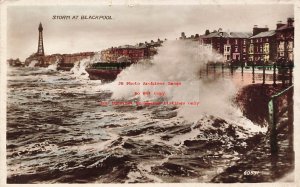 4 Postcards, England, Blackpool, Tinted RPPC, Various Scenes