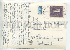 441277 Germany 1956 Munchen theatre RPPC cancellation advertising Berlin label