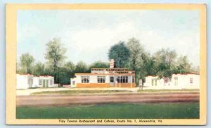 ALEXANDRIA, Virginia VA~ Roadside TINY TAVERN RESTAURANT & CABINS 1950s Postcard