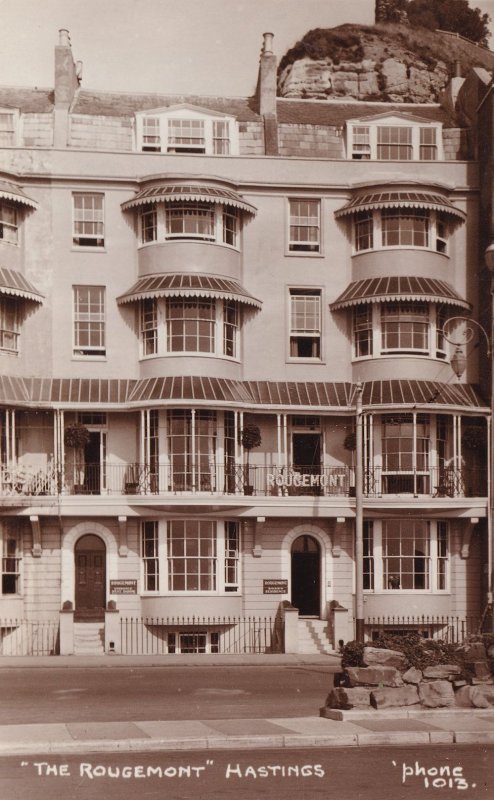 The Rougemont Hotel Hastings Vintage Real Photo Postcard