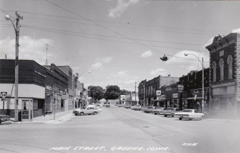 Iowa Greene Main Street Business Section Real Photo sk546