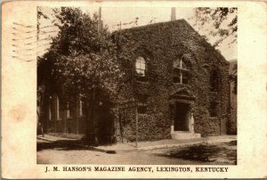 J.M. Hanson's Magazine Agency Lexington KY 1909 Vtg Postcard 