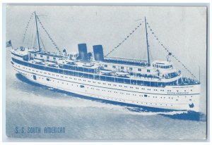 c1910's Steamer Ship S.S South American, The Ocean Liners Of The Lakes Postcard