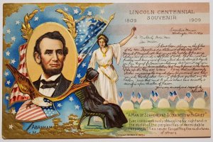 Abraham Lincoln Centennial Souvenir 1809-1909 Man of Sorrow Postcard R21