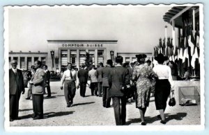 RPPC LAUSANNE, SWITZERLAND ~ Trade Fair Crowd COMPTOIR SUISSE 1948 Postcard
