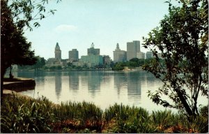 Vtg Oakland California CA View Across Lake Merrit 1950s Unused Chrome Postcard