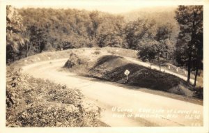 Macomber West Virginia 1940s RPPC Real Photo Postcard U Curve Laurel Mountain