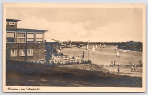 Bremen on the Osterdeich~Sailing @ Weser River Leisure~Outdoor Cafe~1934 TO USA