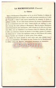 Old Postcard Chateau La Rochefoucauld