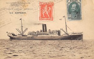 SS Aspasia Eastern Mediterranean Express Line Ship postal Used Unknown 