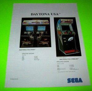 Sega Daytona USA Arcade FLYER Original NOS Video Game Art Auto Racing Version 2 