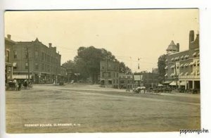 Claremnt NH Tremont Square Horses RPPC Postcard