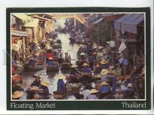 464437 Thailand Bangkok Floating Market real posted to Germany Old postcard