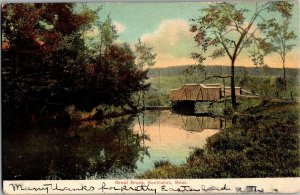 Bridge Over Great Brook, Southwick MA c1907 Undivided Back Vintage Postcard T20