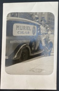 Mint USA Advertising Real Picture Postcard Washington Tobacco Co Muriel Cigars