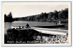 1948 Horseshoe Lake Public Dock Parry Sound Ontario Canada RPPC Photo Postcard 
