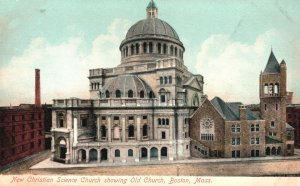 Vintage Postcard New Christian Science Church Parish Boston Massachusetts MA 