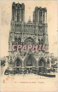 Old Postcard Cathedral of Reims Facade