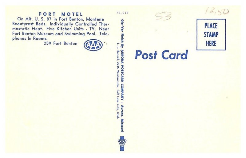 Montana   Benton , Fort Motel