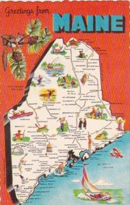 State Map Maine Greetings From Maine