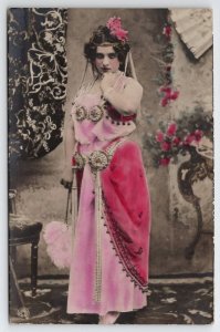 RPPC Dancer In Costume Actress Woman Tinted Photo Postcard Y24