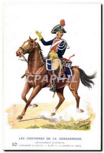 Old Postcard The uniforms of the gendarmerie Gendarme MArechausee horse Army ...