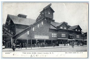 1905 The Coal Mine Stores Bicycle Coney Island Long Island NY Antique Postcard 