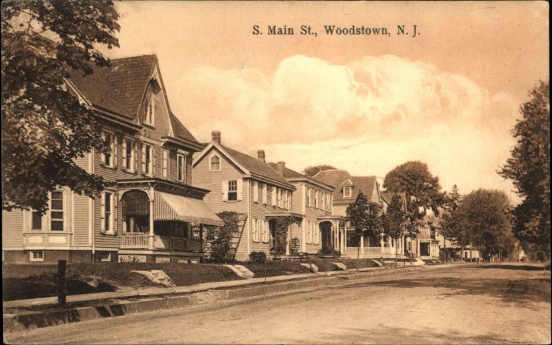 Woodstown NJ South Main St. Homes c1910 Postcard