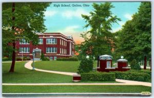 GALION, Ohio  OH    HIGH SCHOOL   ca 1940s Linen  Postcard