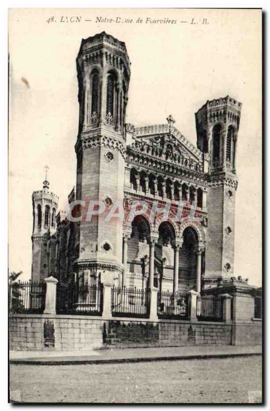 Old Postcard Lyon Notre Dame Fourvières