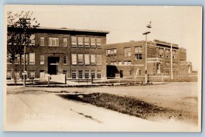 Warroad Minnesota MN Postcard RPPC Photo High School Building c1910's Antique