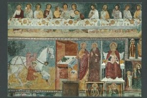Ca 1972 PPC Bergamo Last Supper & Frescos Italy Unposted 6X 4