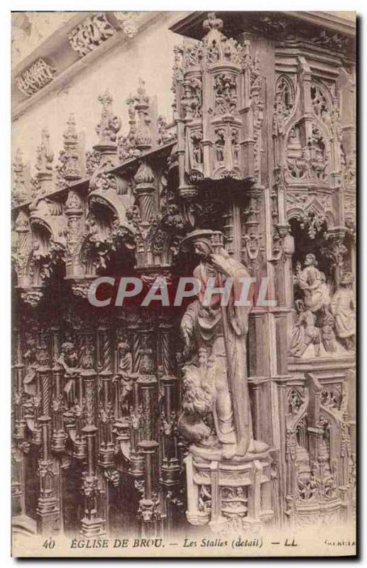 Old Postcard Brou Church Bourg The Stalls