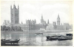London Thames navigation & sailing Parliament coal barge paddle steamer 1955