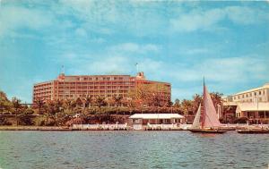 Bermuda~Bermudiana Hotel~Sailboat in Hamilton Harbor~1960s Yankee Store Postcard