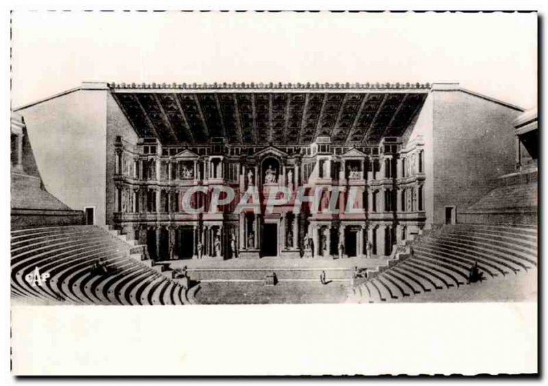 Postcard Modern Orange and The Scene of the Theater Antique Bleachers