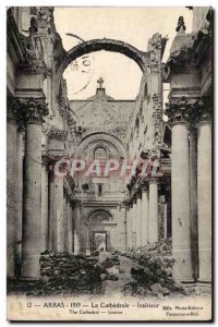 Arras Old Postcard The cathedral interior in 1919