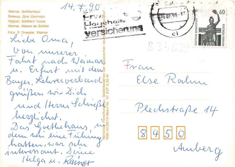 B34629 Weimar Schillerhaus germany