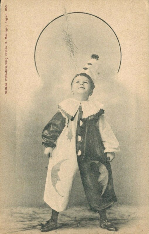 Vintage Clown Kid Postcard from Eastern Europe 03.52